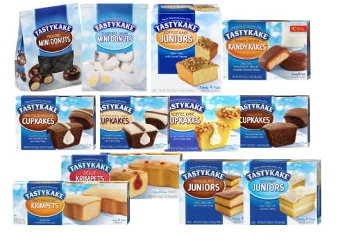 Tastykake Snack Variety Pack, Mini Donuts, Cupcakes, Krimpets, Juniors and Kandy Kakes, Family Size - 12 Total Varieties