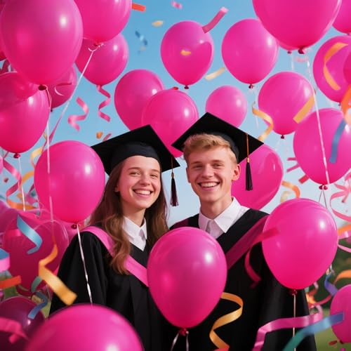 Image of 200pcs Hot Pink Balloons 5 Inch, Small Mini Latex Balloons for Party Birthday Baby Shower Anniversary Festival Arch Garland Decoration