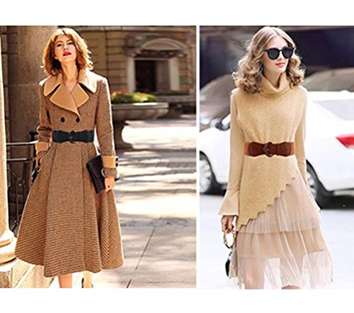 VOCHIC 2pcs Stretch Wide Belt for Women Elastic Thick Waist Belt for Dress3