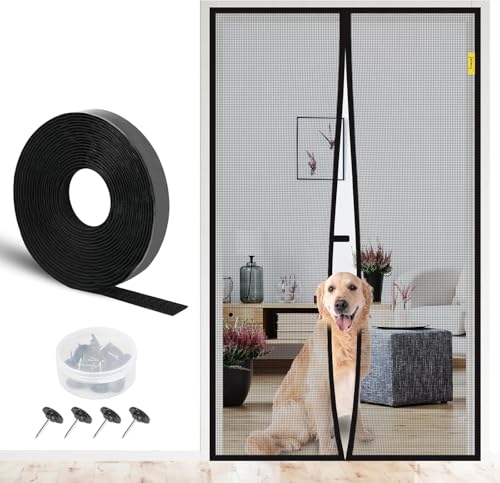 fowong Magnet Fliegengitter Balkontür 200x210 cm, Verstärkt Magnetischer...