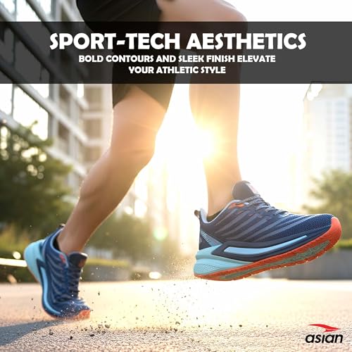 Image of ASIAN Powerplay-25 Men's Running Shoes | Knit Mesh Upper Lightweight Shoes | Memory Foam Technology | Premium Athletic Sneakers for Sports & Gym
