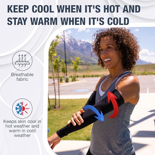 Image of SportsTrail Cooling Arm Sleeves for Men & Women - Breathable, UV Sun Protection, Sports Arm Sleeves for Women, Men & Youth
