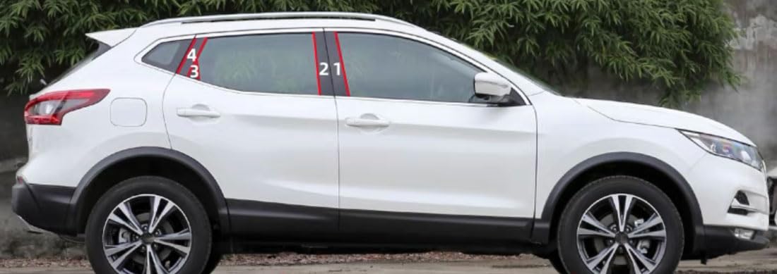 Dekoracja Słupek Drzwi Okienne Listwa dla Qashqai J11 2015-2016 2017 2018 2019 2020 2021 2022 Błyszcząca czerń Osłona Słupka Osłony Słupka Drzwi Auto Akcesoria Samochodowe