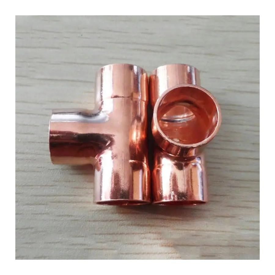38mm Inner Dia x1.5mm Thickness Copper Equal tee Socket Weld End Feed Coupler Plumbing Fitting Water Gas Oil