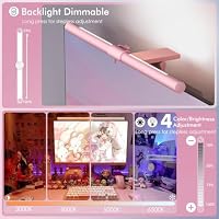 Quntis Rosa Computer Monitor Lampe mit Hintergrundbeleuchtung Fernbedienung, 40cm Curved Monitor Light Bar, Augenschonende Bildschirmlampe LED, Geschenke für Frauen Mädchen, Bürolampe für HomeOffice – Ansicht 6