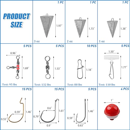 image for AGOOL Saltwater Fishing Gear, 131pcs Saltwater Surf Fishing Tackle Kit