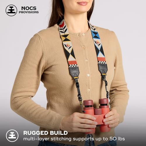 Nocs Provisions NocLoc Woven Tapestry Strap, Binocular & Camera Carry Accessory for All‑Day Comfort Hold - Flora