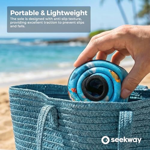 Image of SEEKWAY Water Shoes Women Men Adult Quick-Dry Aqua Socks Barefoot Non Slip for Beach Swim River Pool Lake surf Black SK002(U)