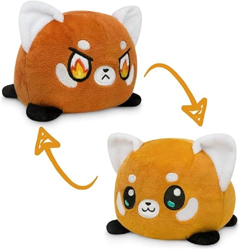 TeeTurtle - El peluche original reversible de panda rojo - Naranja - Bonitos animales de peluche sensoriales que muestran tu estado de ánimo de 3.5