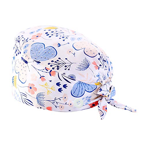 Jessboyy Chapeau de Travail Imprimé Uni - Calot Chirurgien Femme Cheveux Long - Coton Respirant Pliable Tour De Tête Chapeau de Travail Taille Unique Cover