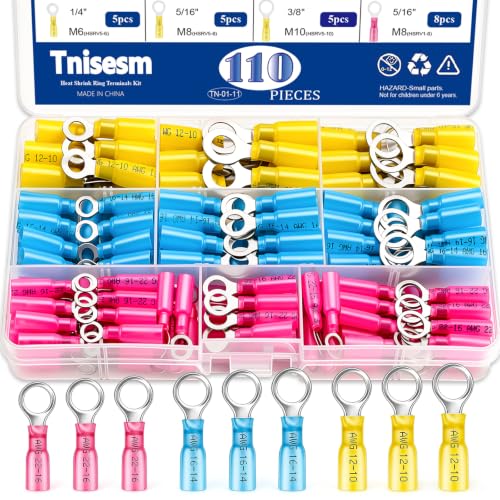 Tnisesm 110Pcs Heat Shrink Wire Connectors Electrical Kit