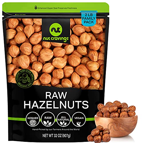 Organic Whole Raw Hazelnuts with Natural Skin, No Shell