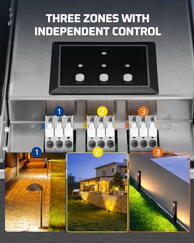 Dewenwils HSLT05X 300W Wi-Fi Low Voltage Landscape Transformer With 3 Zones, 2.4Ghz Smart Low Voltage Transformer, 120V Ac To 12V/14V Ac, Landscape Lighting Transformer For Outdoor Lights thumb #2