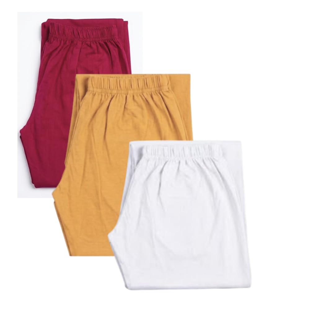 Women's Soft Cotton Stretch Fabric Leggings | Churidar Style, Indian Ethnic Wear Ultrasoft & Skin-Friendly, 4-Way Stretch Combo Legging Set | Pack of 3-picture-49