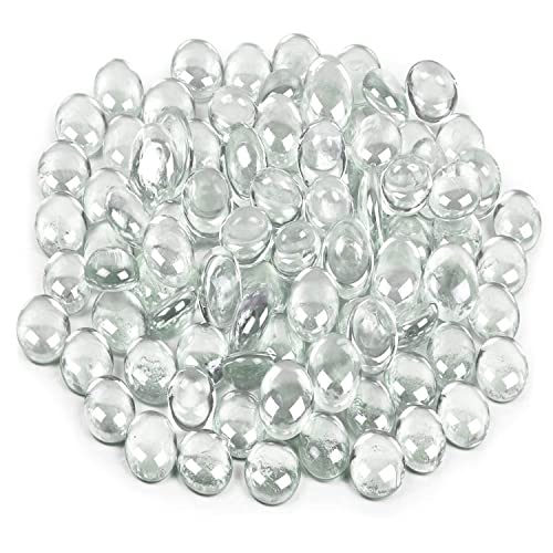 Galashield Flache Glasmurmeln für Vasen Klarglas Edelsteine Perlen Kieselsteine Vasenfüller (2,3 kg, ca. 540 Stück)
