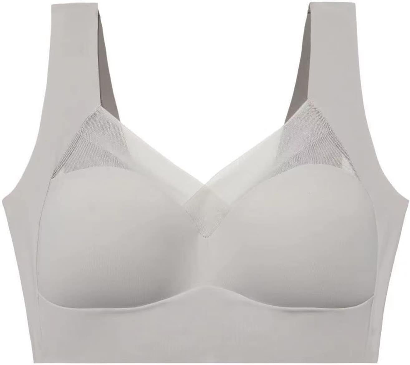 YDYCG Big Size Sports Bras for Women Seamless Brassiere Yoga Sleep Everyday Bra Sexy Lingerie Crop Top Vest Up to 220 Lbs (Color : Gray, Size : 3X-Large)