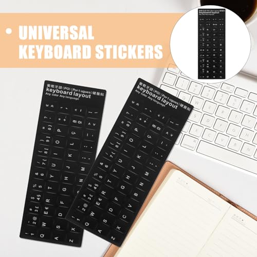 Protector de teclado portátil blanco y pegatinas de letras individuales PVC 6