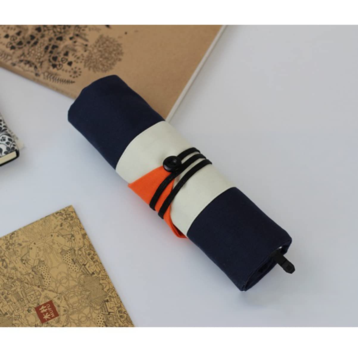 MAGICLULU 3piezas Estuche Enrollable De Lona para Lápices Organizador Portátil Ranuras Elásticas para Lápices De Color para Artistas y Estudiantes Almacenamiento Compacto y Práctico