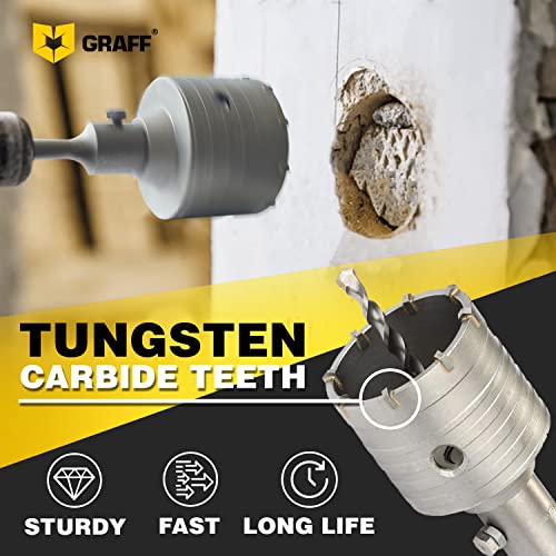 GRAFF Drill Core Bit 82mm, Hammer Hole Saw for Concrete Masonry, Cement, Silicate Brick - Image 2