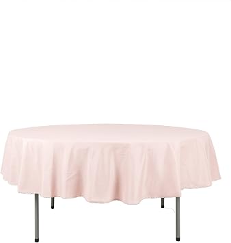 BalsaCircle 90 inch Blush Round Polyester Tablecloth Fabric Table Cover Linens for Wedding Party Banquet Reception Events Kitchen Dining