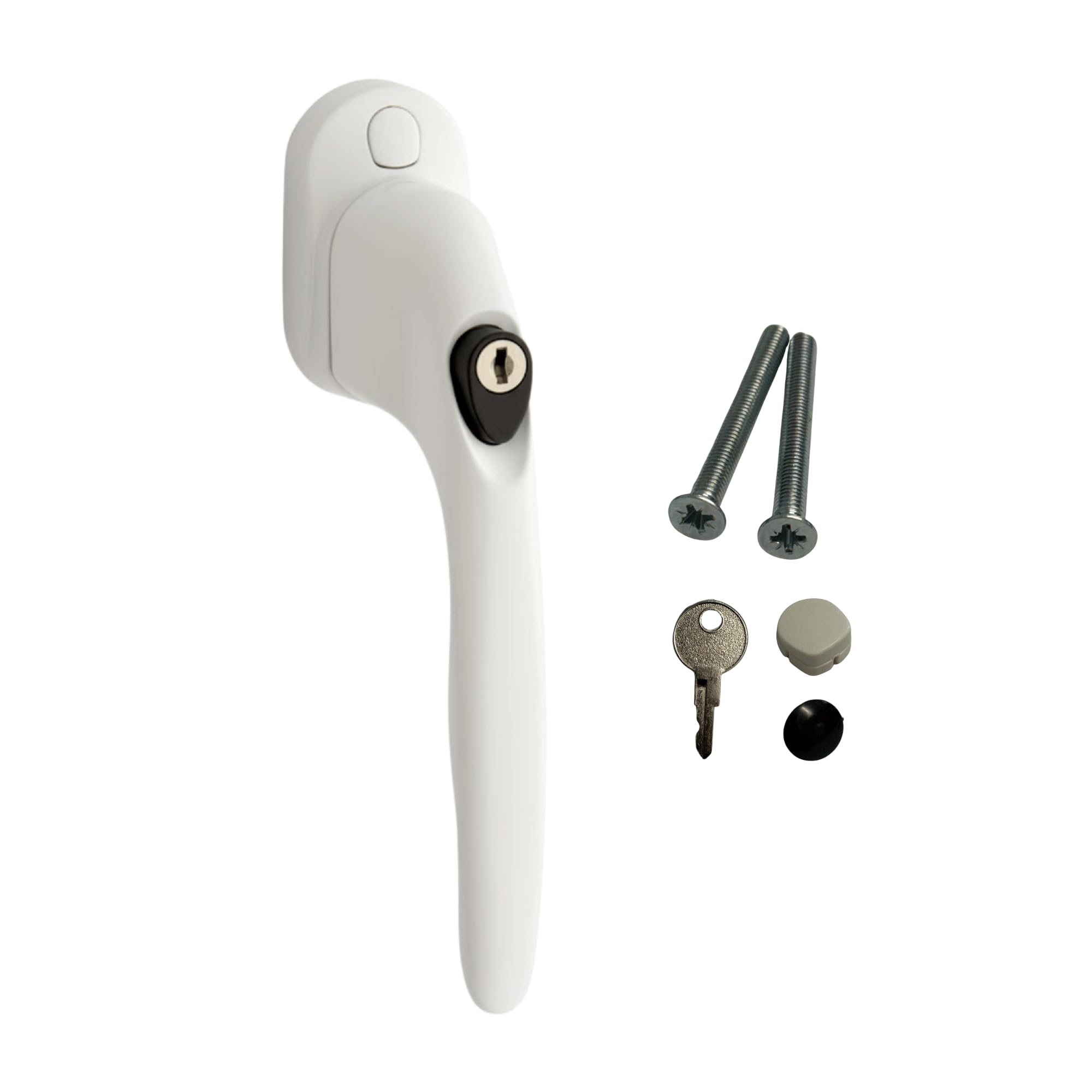 Upvcstore White Zinc Tilt And Turn Upvc Window Handle – Key Locking, High Quality Replacement Handle, 43Mm Spindle