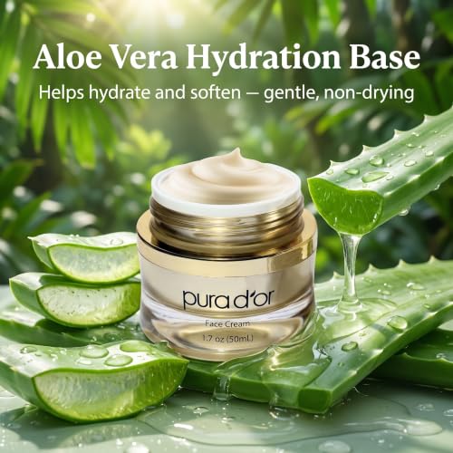 PURA D'OR 1.7 Oz Radiant Glow AM Face Cream - Methylene Blue, Polyphenols, Flavonoids, Apple Stem Cell Extract - Aloe Vera Base Anti-Aging Morning Moisturizer - Daily Facial Treatment For Women & Men - image 3