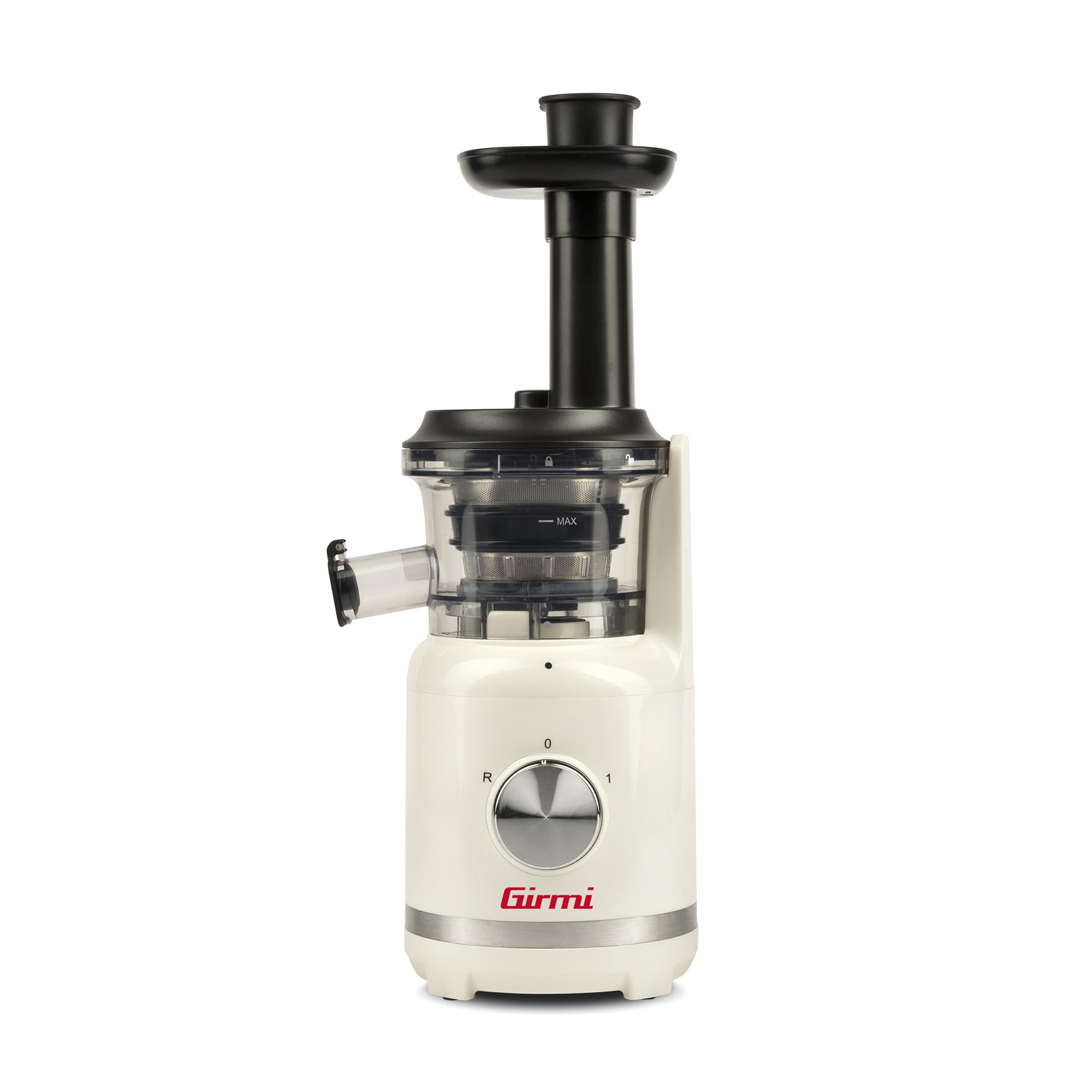 Girmi SW11 Estrattore di succo, 300W, Centrifuga,Velocità di Rotazione 70 Giri/minuto, Blocco di Sicurezza, Ricettario Incluso, Filtro in metallo, Accessori Inclusi, Panna