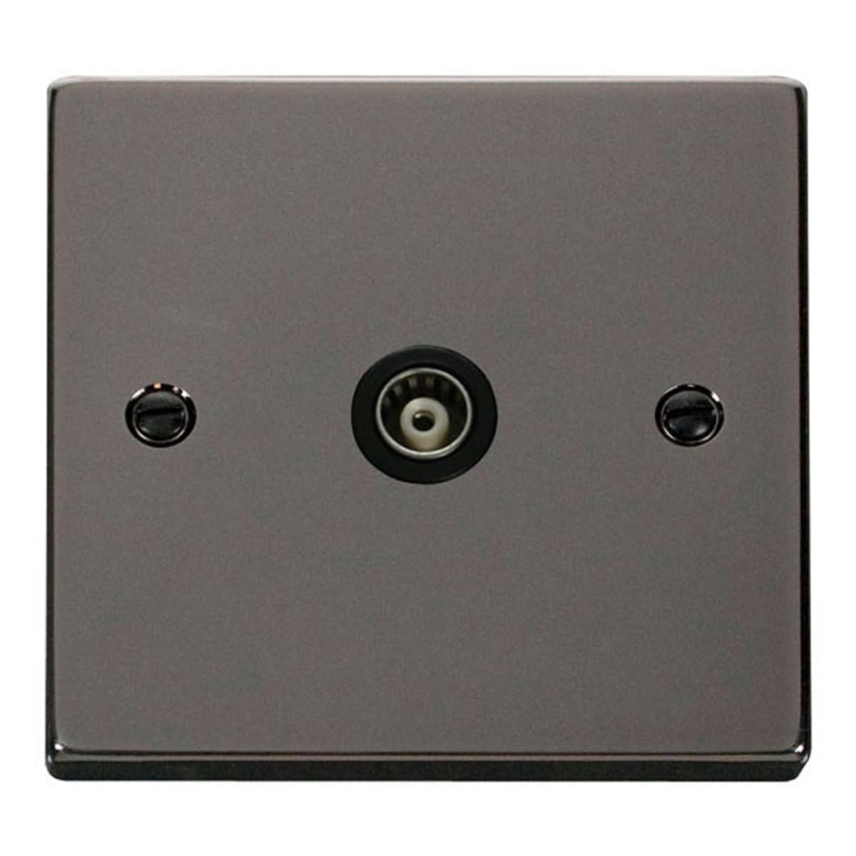 Click Black Nickel Single Isolated Coaxial Socket