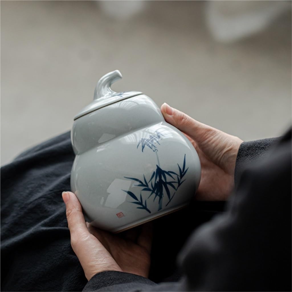 Tarros de almacenamiento de té de cerámica a granel, creativos pintados a mano, cocina, cajas de regalo, contenedores de té (C)