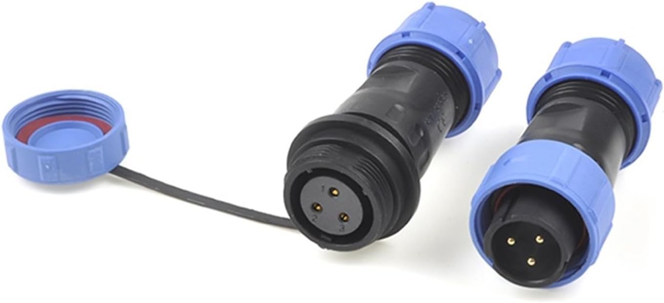 SP17 IP68 Waterproof Connector Cable Wire Socket Male and Female Butt nut Type 2 3 4 5 7 9 pin Panel Mount Aviation(Nut Type,7P)