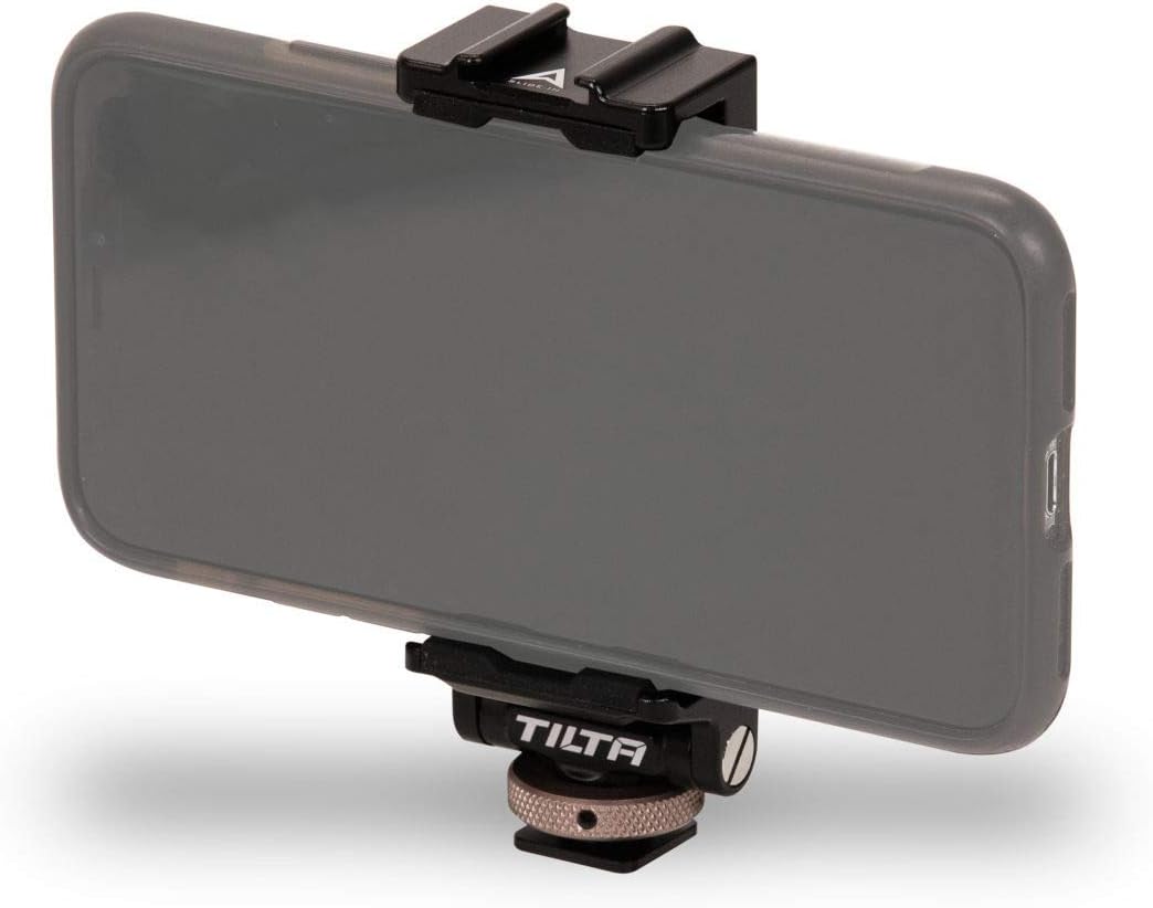 Tiltaing Adjustable Cold Shoe Phone Mounting Bracket, Black