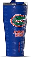 Vista 2 de Hydrapeak Vaso de acero inoxidable con licencia oficial de Florida Gators Roamer de 25 onzas, vasos aislados, botella de agua con popote