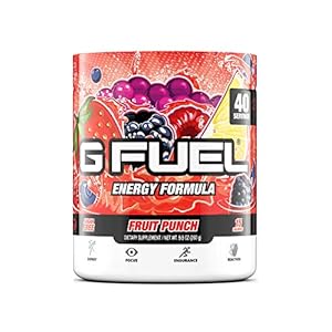 G Fuel Fruit Punch Tub (40 Servings) Elite Energy and Endurance Formula, 9.8 oz(280g)