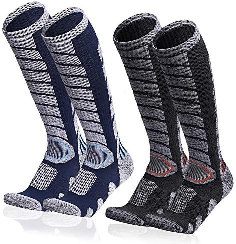 Ski Socks 2 Pairs Women Winter Sport Socks Skiing Calf Socks Men Adult Youth