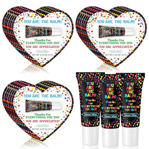 Image of 24 Pack Back to School Teacher Employee Gift Bulk Thank You Gifts Lip Balms You Are The Balms Coworkers Staff Appreciation Gift Bulk for First Day of School Inspirational Nurse Gifts