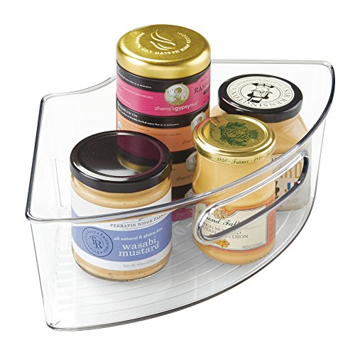 Idesign Plastic Lazy Susan Cabinet Storage Bin, Bpa-Free 1/4 Wedge Container For Kitchen, Pantry, Counter, 12.56" X 7.33" X 4.05", Clear #TOP1