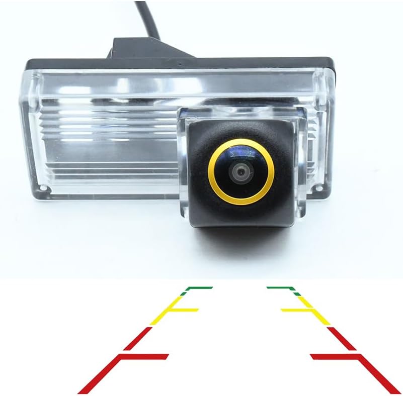 Vlicevrn HD Fisheye Vehicle Car Rear View Camera Night Vision Backup Parking Camera for Toyota REIZ 4D MK1 / Mark X 4D MK1 / Prius/Land Cruiser LC100 LC120 LC200/Prado (Golden Fisheye Fixed)