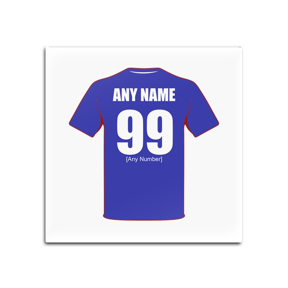 UNIGIFT Personalised Gift - Portsmouth Glass Square Coasters (Football Club Design Theme, Colour Options) - Any Name/Message on Your Unique Mat Pad - The Pompey