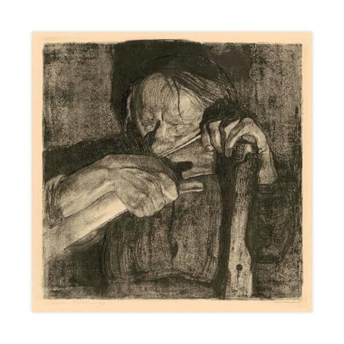 Gravure Käthe Kollwitz WCYB Sharpening The Scythe - Impression Expressionniste Allemande 40x60cm