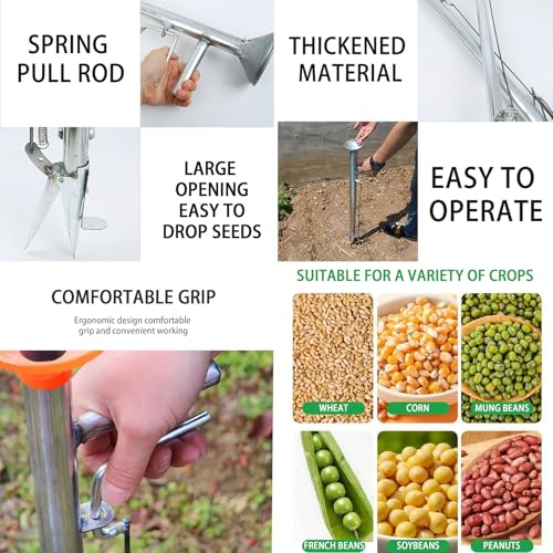Herramienta manual para plantar semillas de jardín 91 cm miniatura 2