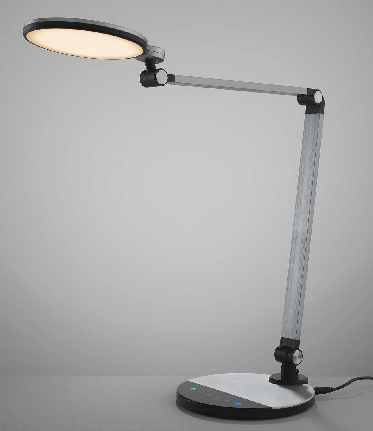 casa Nova LED-Schreibtischlampe - Schwarz - Silberfarben - dimmbar - H 43,3 cm