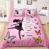 Black Girl Ballerina Bedding Set Twin ,African American Ballet Dancer Duvet Cover Sets,Cute Girls...