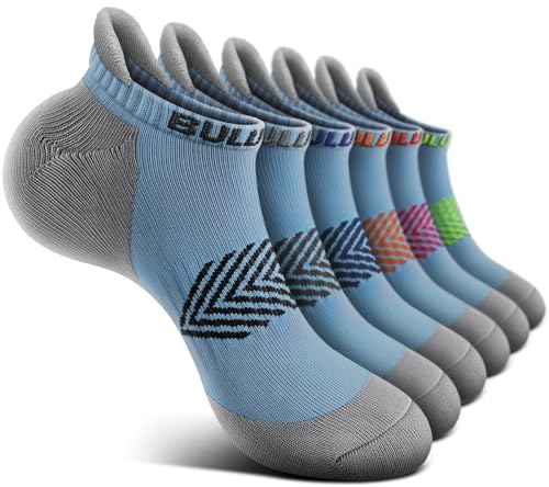 Image of BULLIANT Socks For Women 6Pairs-Womens Athletic Ankle Socks No Show Cushioned for Walking Running-Compression Arch Support
