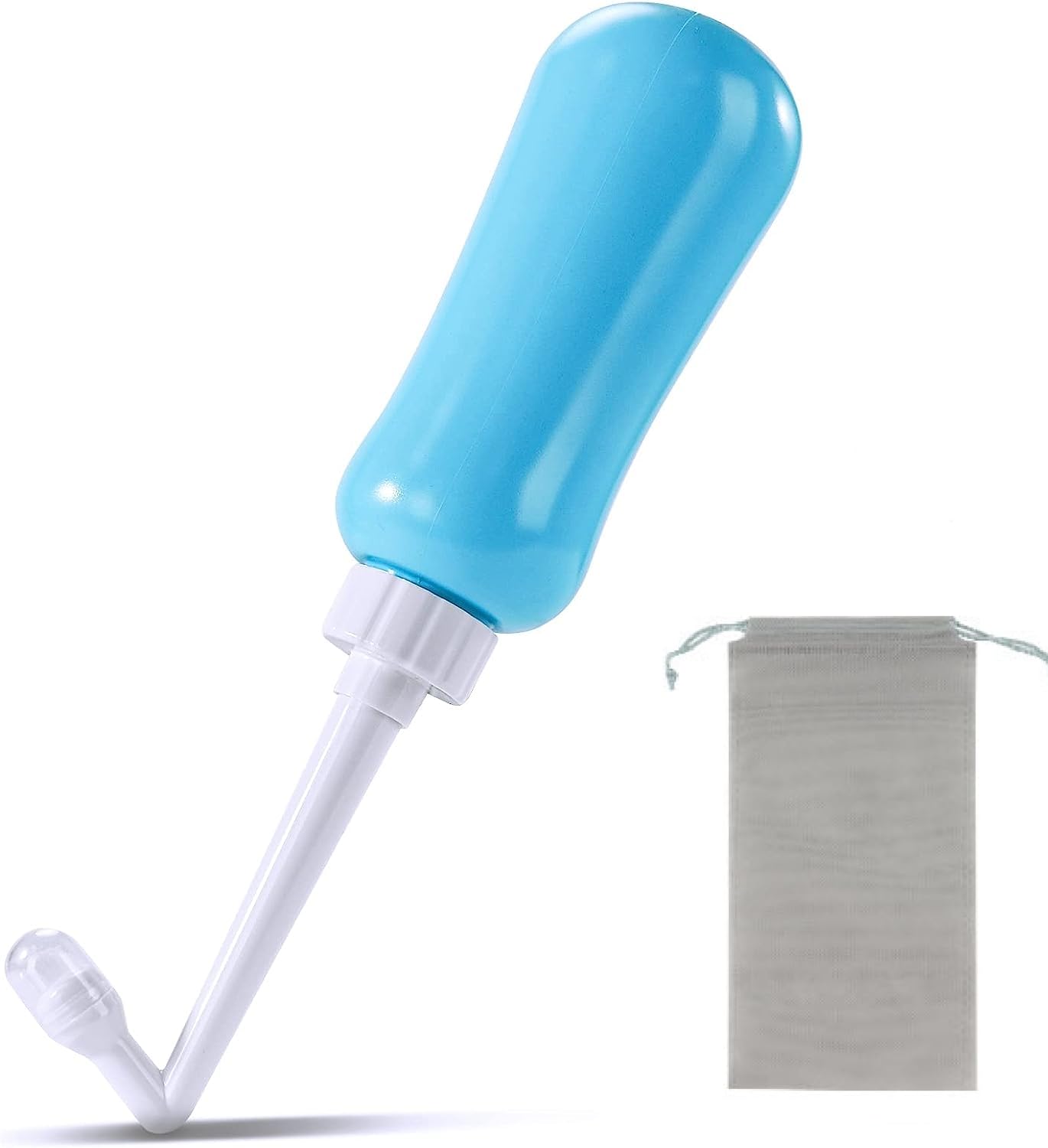 Wawasia Peri Bottle, Portable Travel Bidet with Carry Bag, 450ml Capacity, Essentials for Postpartum Perineal Care, Feminine Care, Portable Bidet for Travel (450ml,Blue)