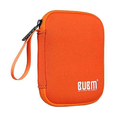 External Hard Drive Case, Bubm Soft Carrying Travel Case For 2.5-Inch Portable External Hard Drive/Portable Hard Drive Protection Box Case/ Electronics Travel Organizer/Cable Bag-Orange #TOP2