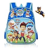 Tensphy Kindergarten Rucksack für Jungs, Kindergartenrucksack Jungen, Chase Rucksack Kinder, Ryder Rucksack Kinder, Blau Kinderrucksack Jungen von 3-8 Jahre