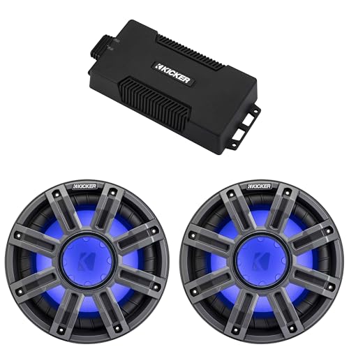 Kicker 48PXA6001 Weatherproof Powersport Mono Amp & (2) 10