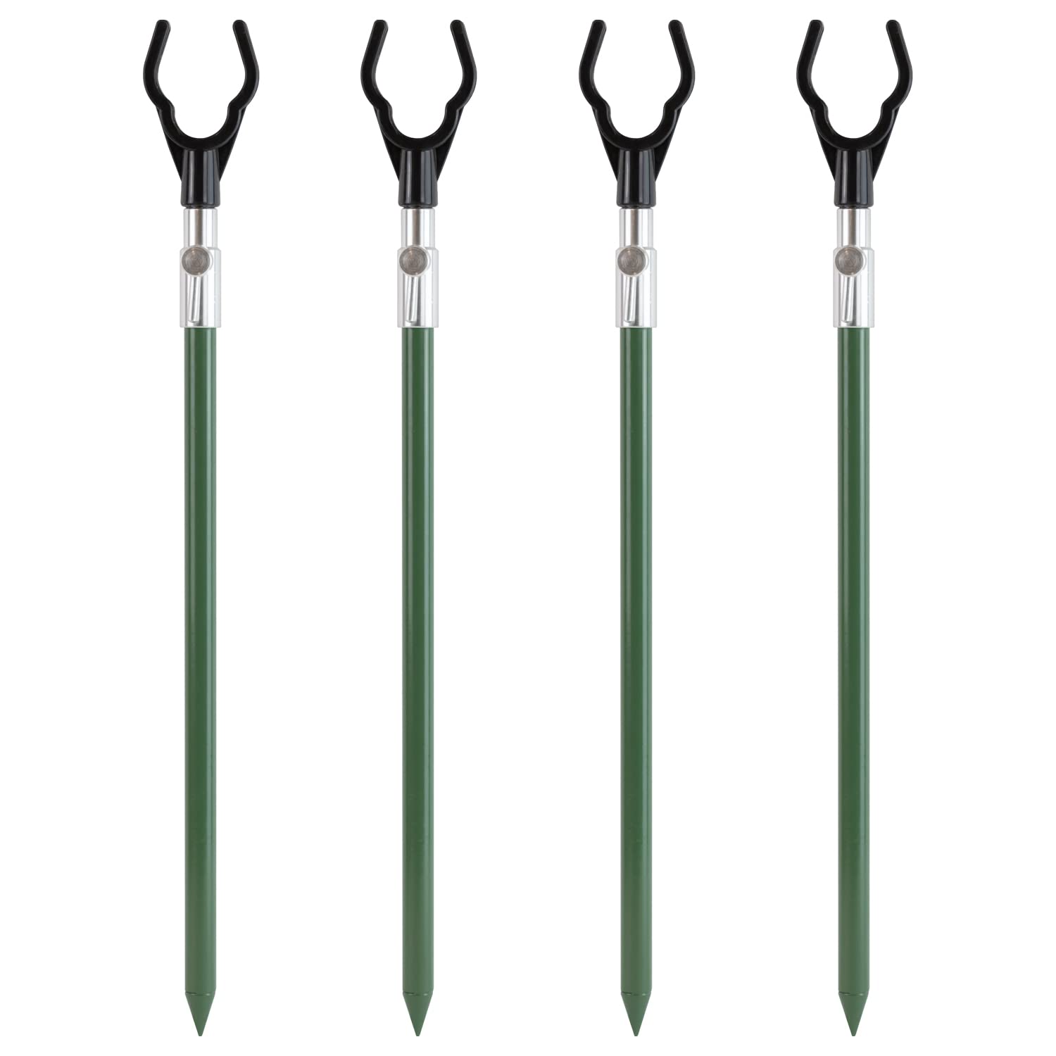 Oxbridge Telescopic 40-60cm Fishing Bankstick Adjustable Extending Rod Rest, Grey|green|white, Pack of 4 - Image 2