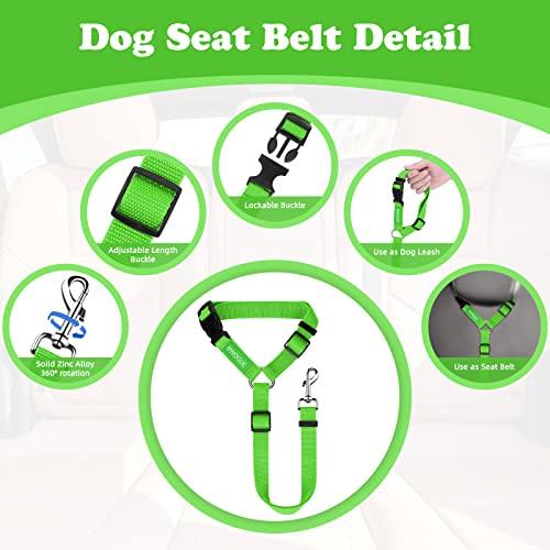 Bwogue 2 Packs Dog Cat Safety Seat Belt Strap Car Headrest Restraint Adjustable Nylon Fabric Dog Restraints Vehicle Seatbelts Harness #TOP2
