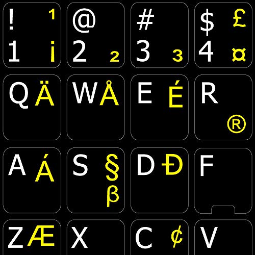 4Keyboard English Us International Keyboard Stickers On Black Background #TOP25
